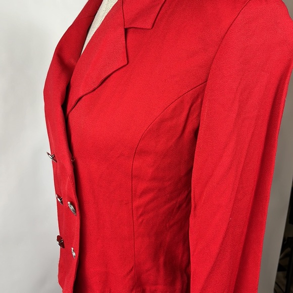 Vintage Red blazer silver buttons 80s - Picture 4 of 6